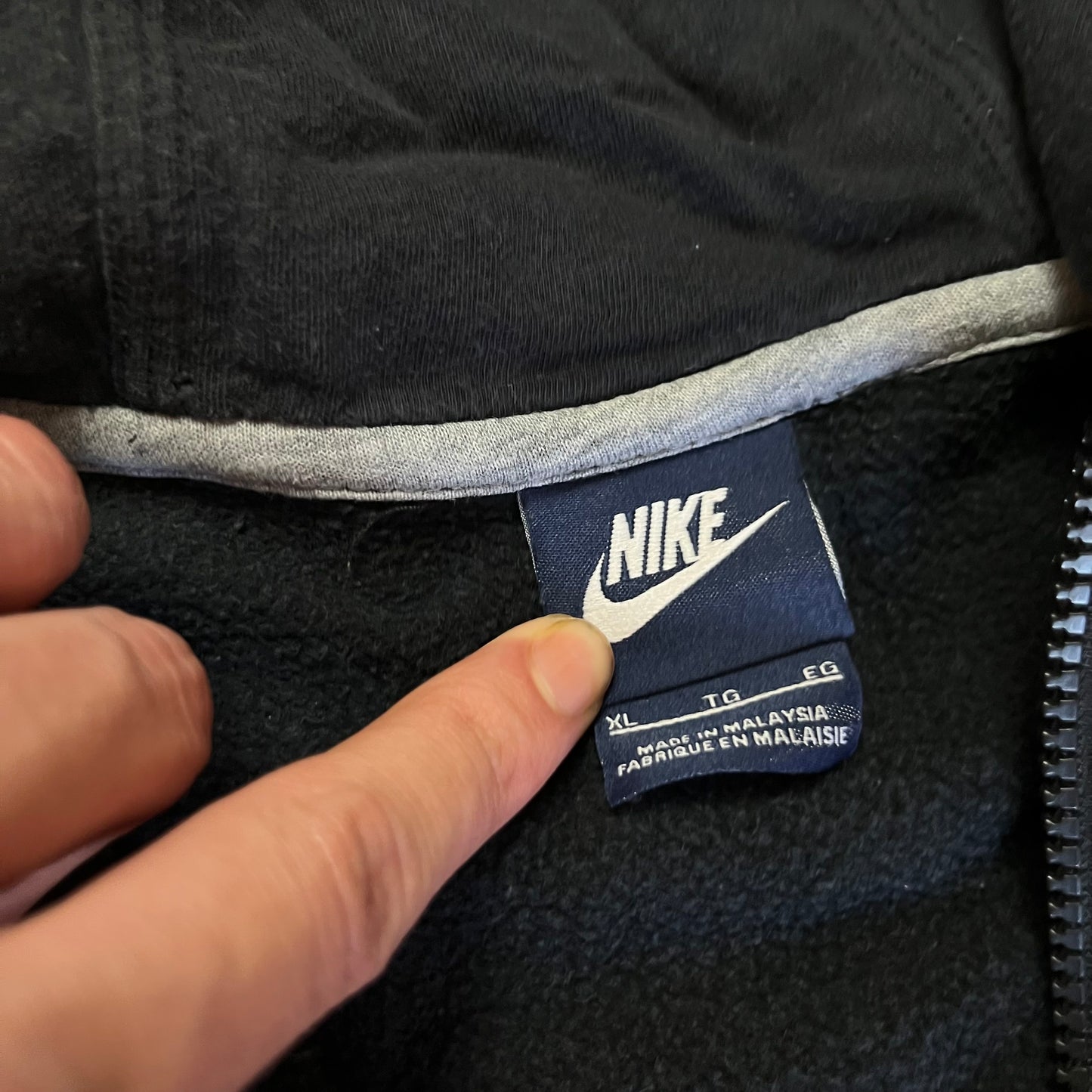 Nike Heavy Cotton Hooded Zip-Up Y2K Hoodie !RARE!