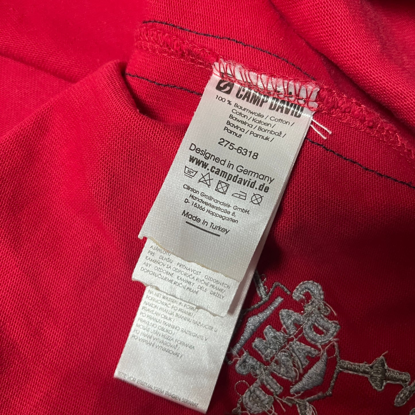 Camp David Limited Edition Y2K Biker Luxury Embroidered Long Sleeve Polo Shirt