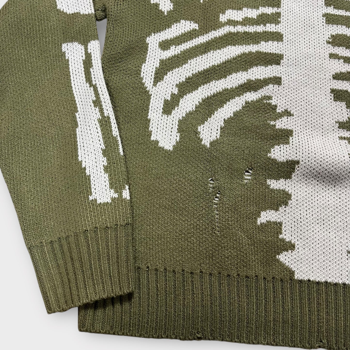 Skeleton Y2K Graphic Distressed Sweater