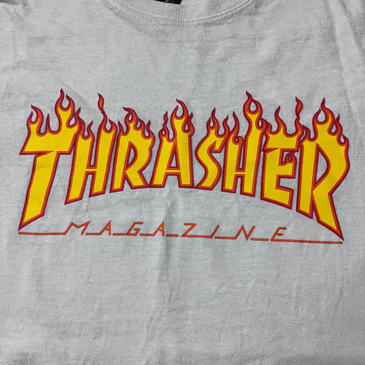 Thrasher "Flame Logo" Heavy Cotton Tubular Knit Graphic Skater T-Shirt