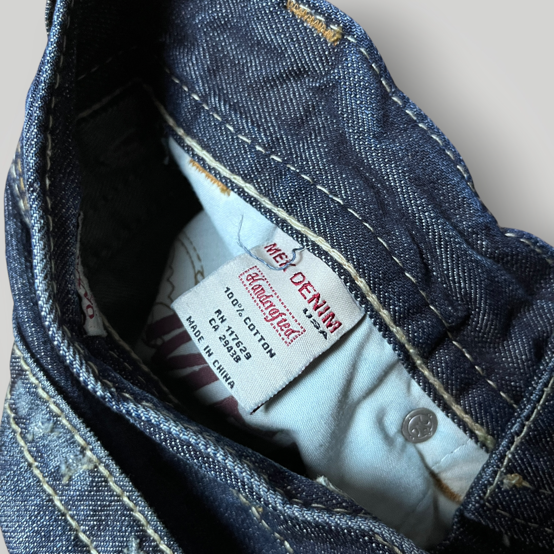 MEK Denim Vintage 2000's Y2K Distressed Bootcut Jeans