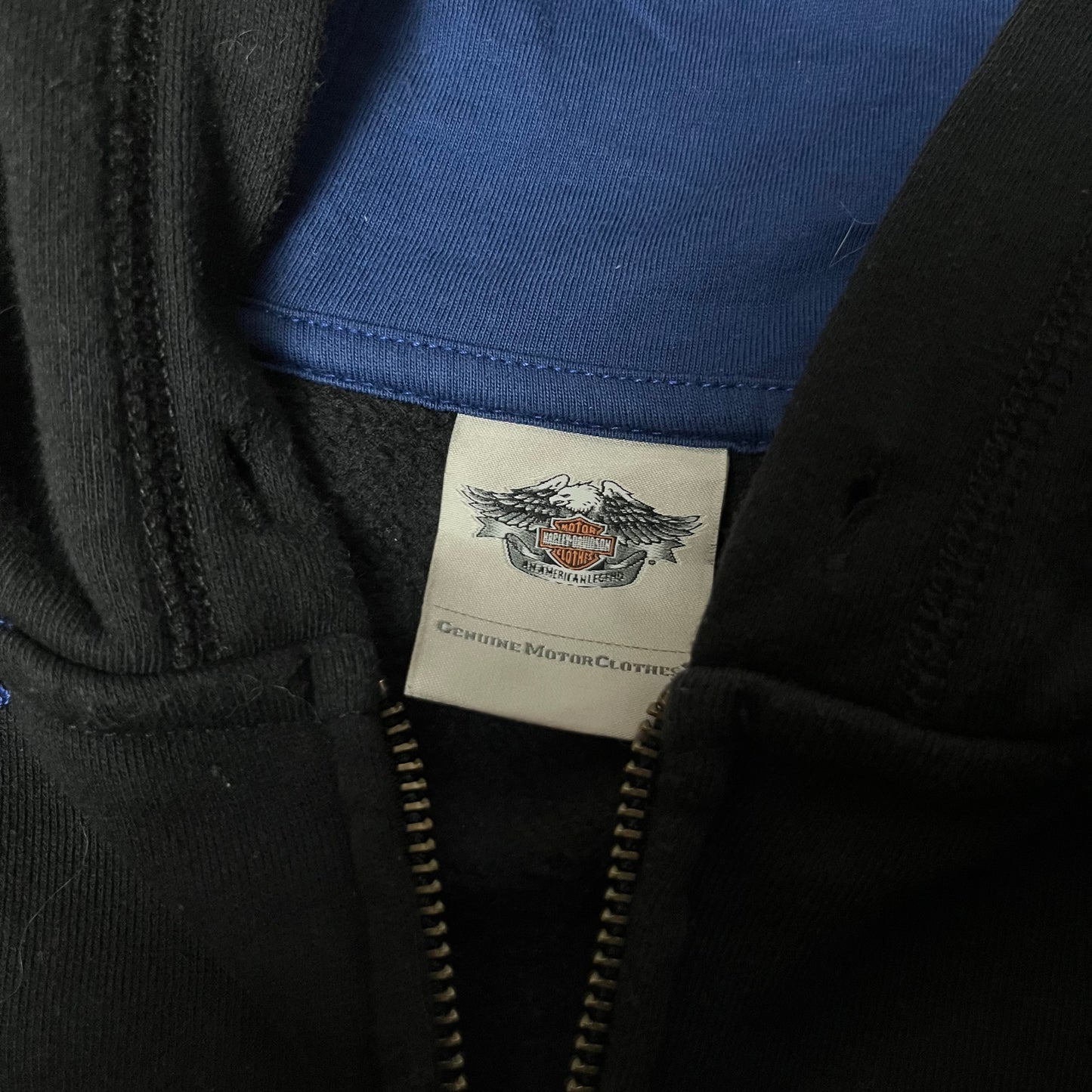 Harley Davidson "115 Years Eagle" Y2K Graphic Zip-Up Hoodie (Дамско)
