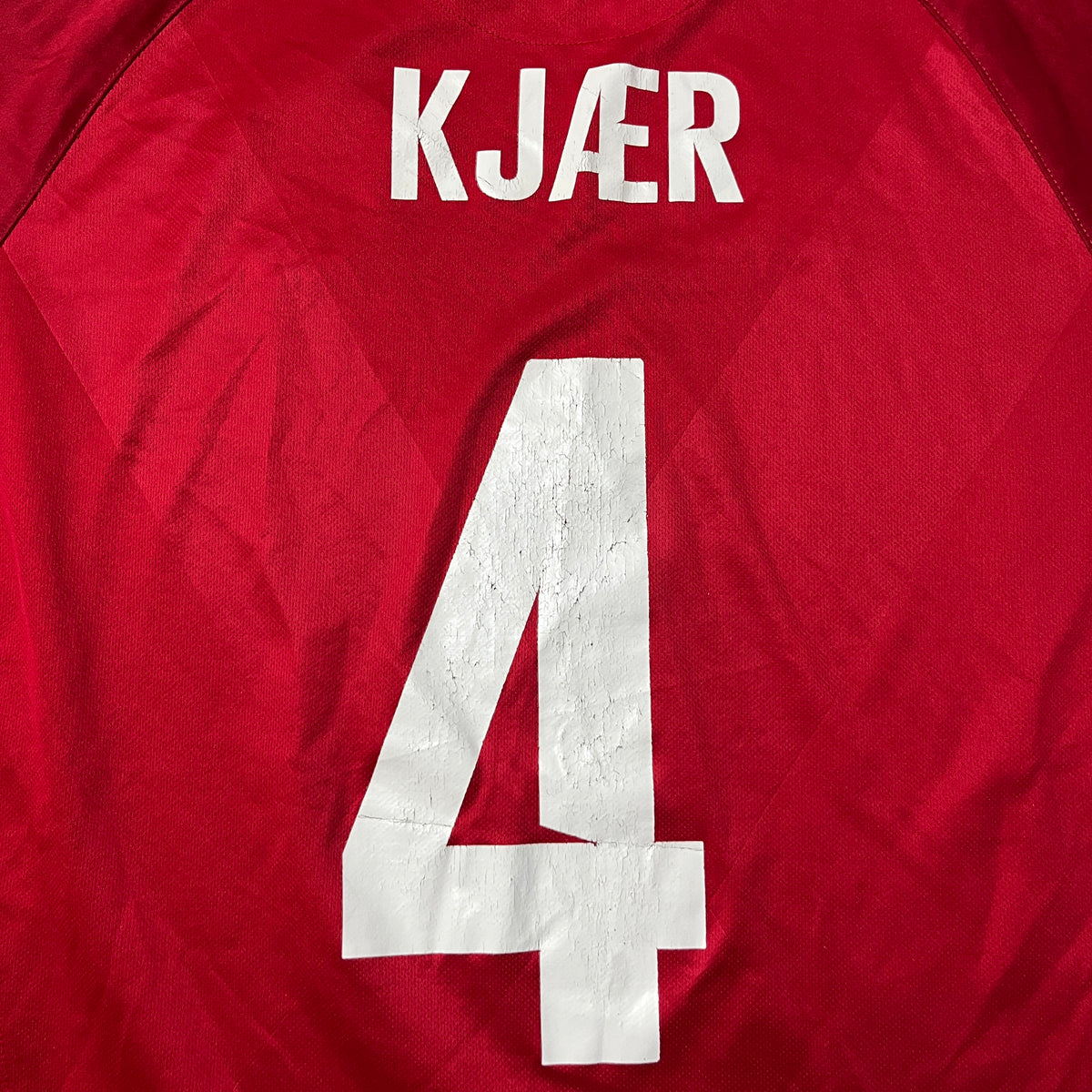 Hummel Denmark 2021/2022 Simon Kjaer #4 Football Jersey T-Shirt