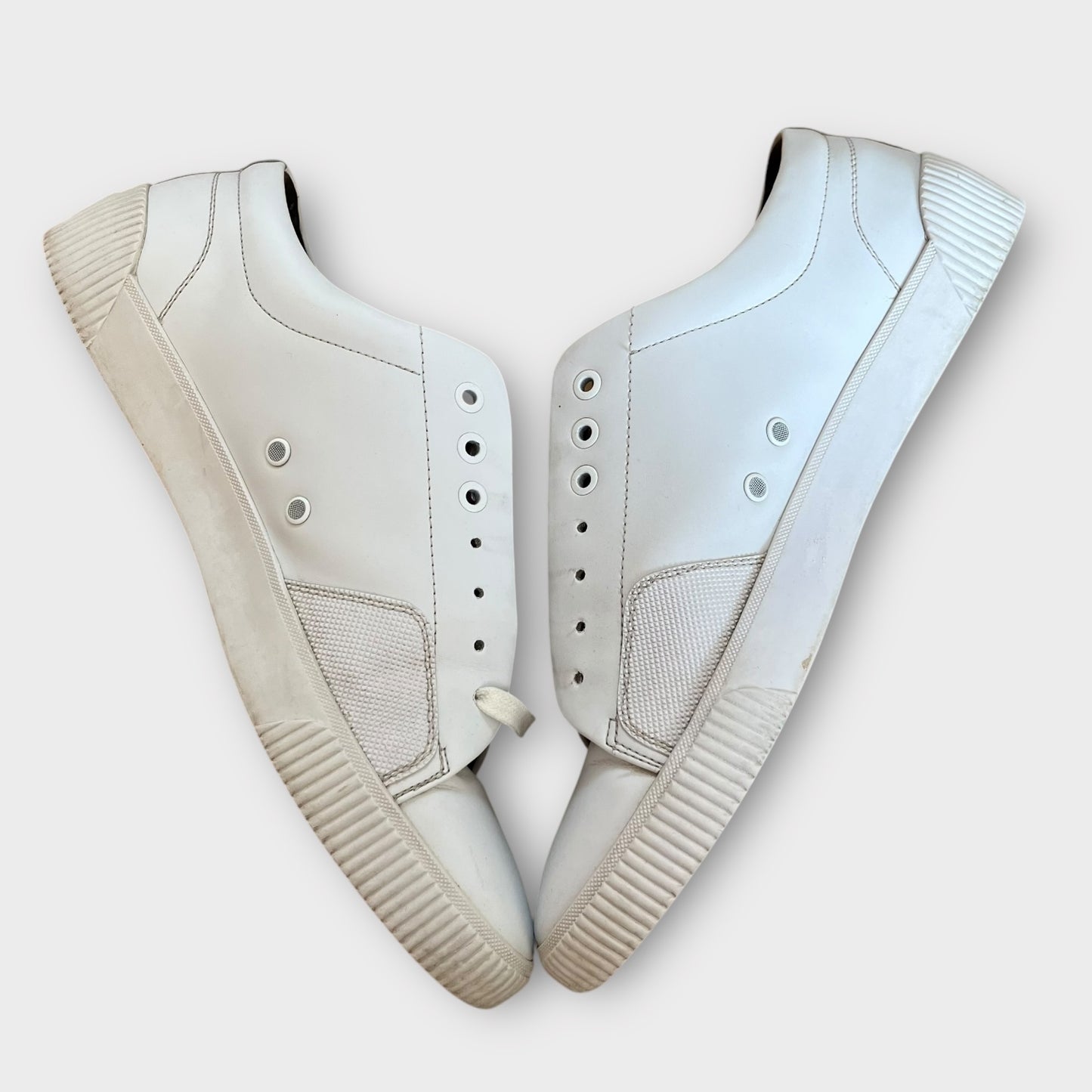 HUGO BOSS White Snake Leather Sneakers
