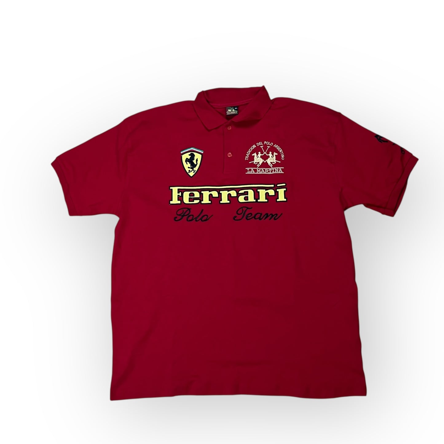 Ferrari x La Martina Embroidered Racing Polo T-Shirt (REPLICA)
