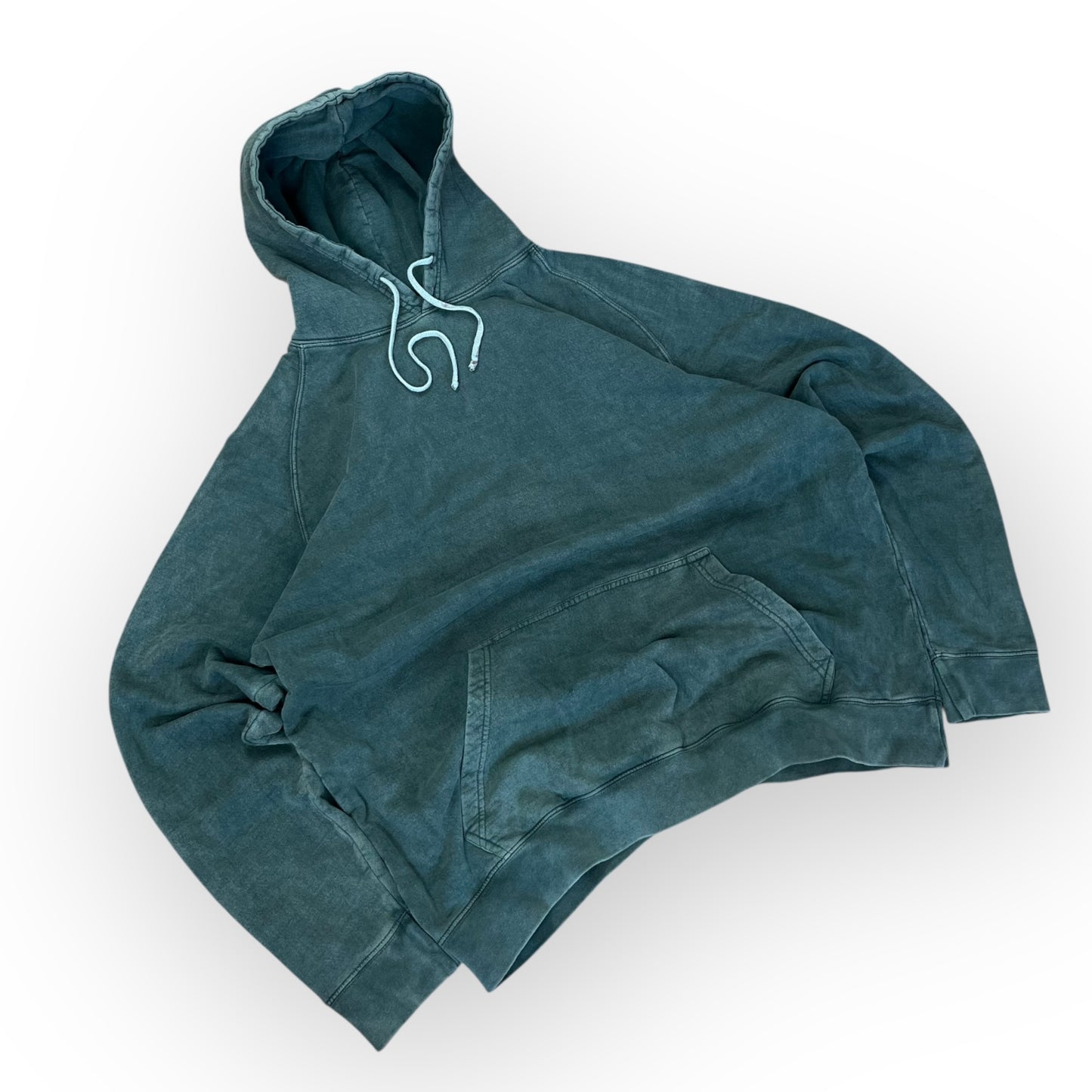 Sun Faded Heavy Cotton Oversized Forest Green Hoodie