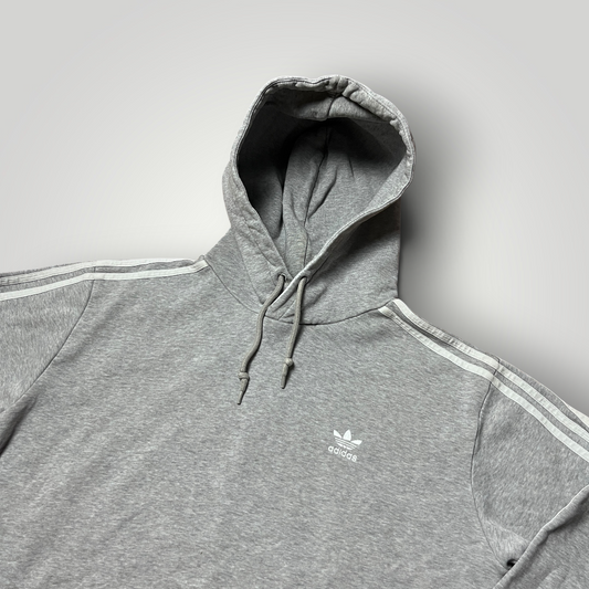 Adidas Striped Grey Zip-Up Hoodie