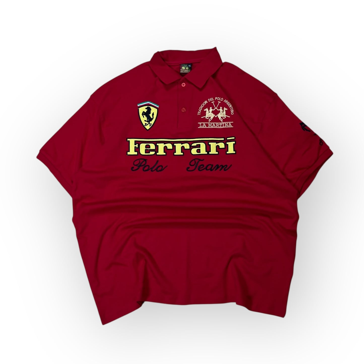 Ferrari x La Martina Embroidered Racing Polo T-Shirt (REPLICA)