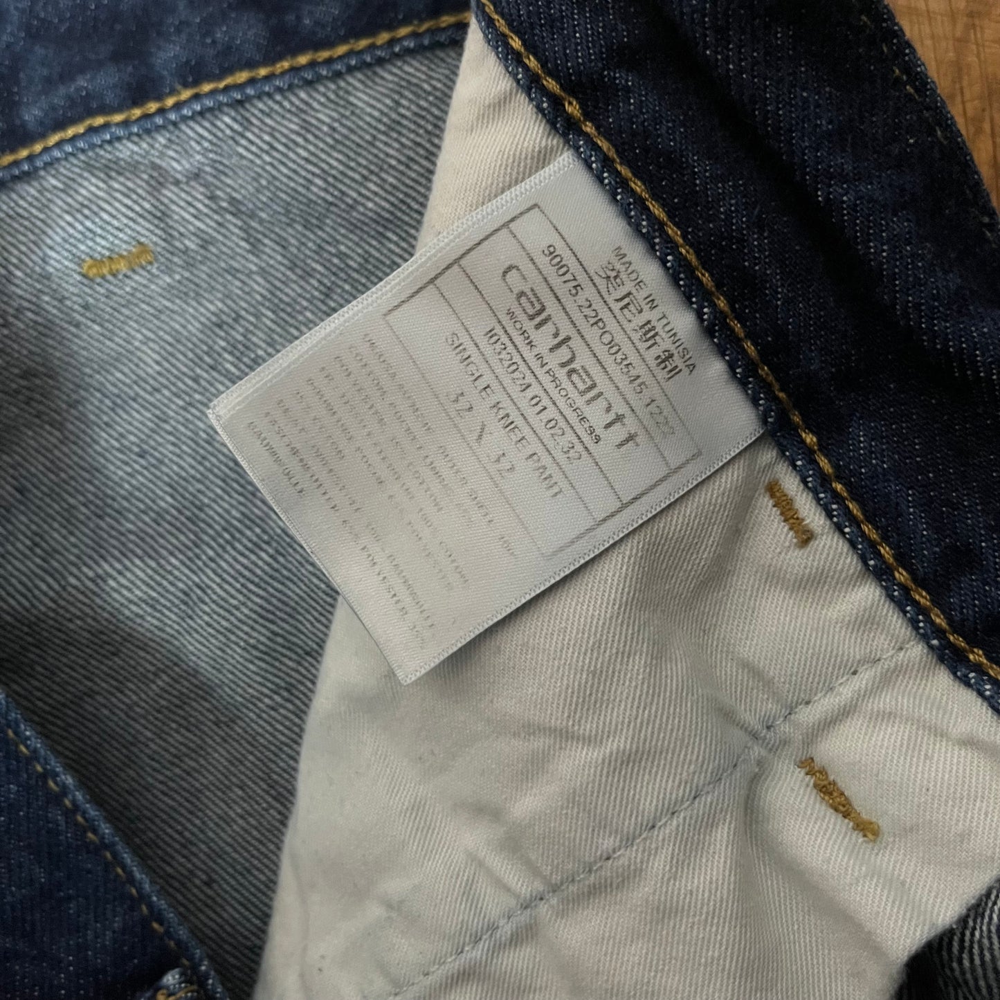 Carhartt "Single Knee Pant" Low Bottom Heavy Cotton Baggy Cargo Jeans