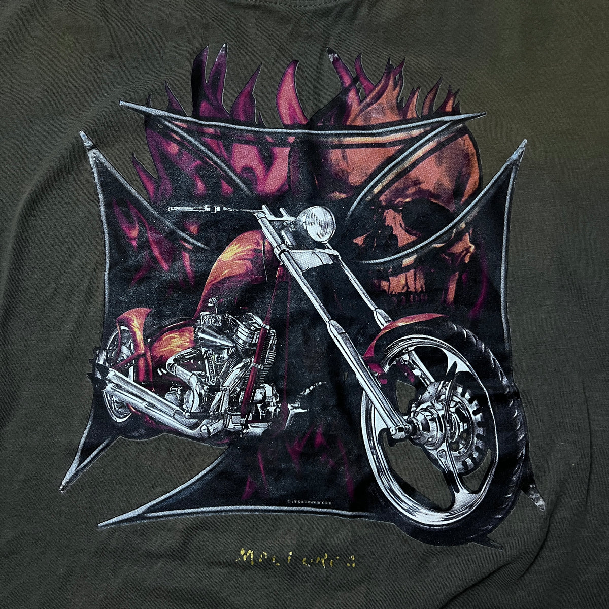 Impulse Vintage 2000's Y2K Heavy Cotton Biker Chopper Graphic T-Shirt