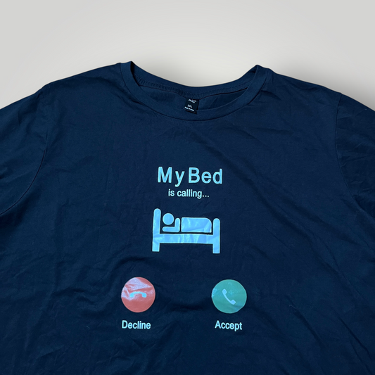 "My Bed is Calling" Funny Heavy Cotton Graphic T-Shirt