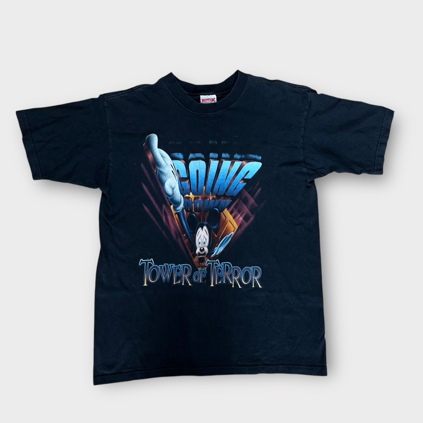 Vintage 90’s Disney “Tower Of Terror” Mickey Mouse Heavy Cotton T-Shirt !RARE!