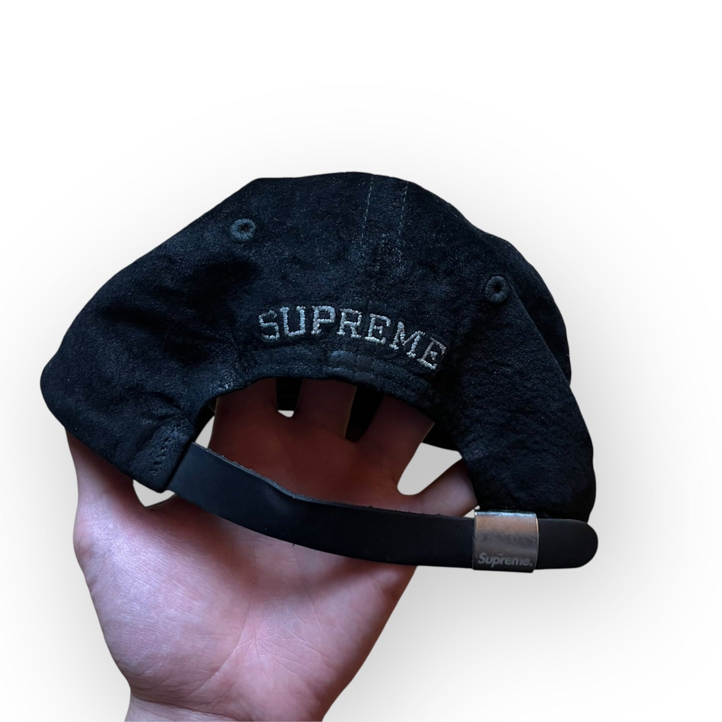 Supreme S Logo 6-Panel 2016 Embroidered Soft Velour Suede Pigment