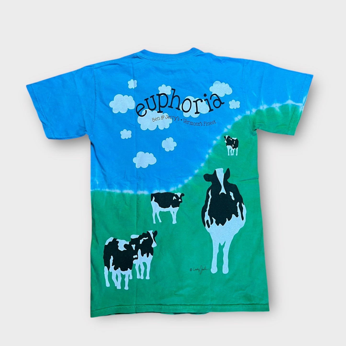 Vintage Ben And Jerry’s Ice Cream Tie Dye Heavy Cotton Graphic T-Shirt !RARE!