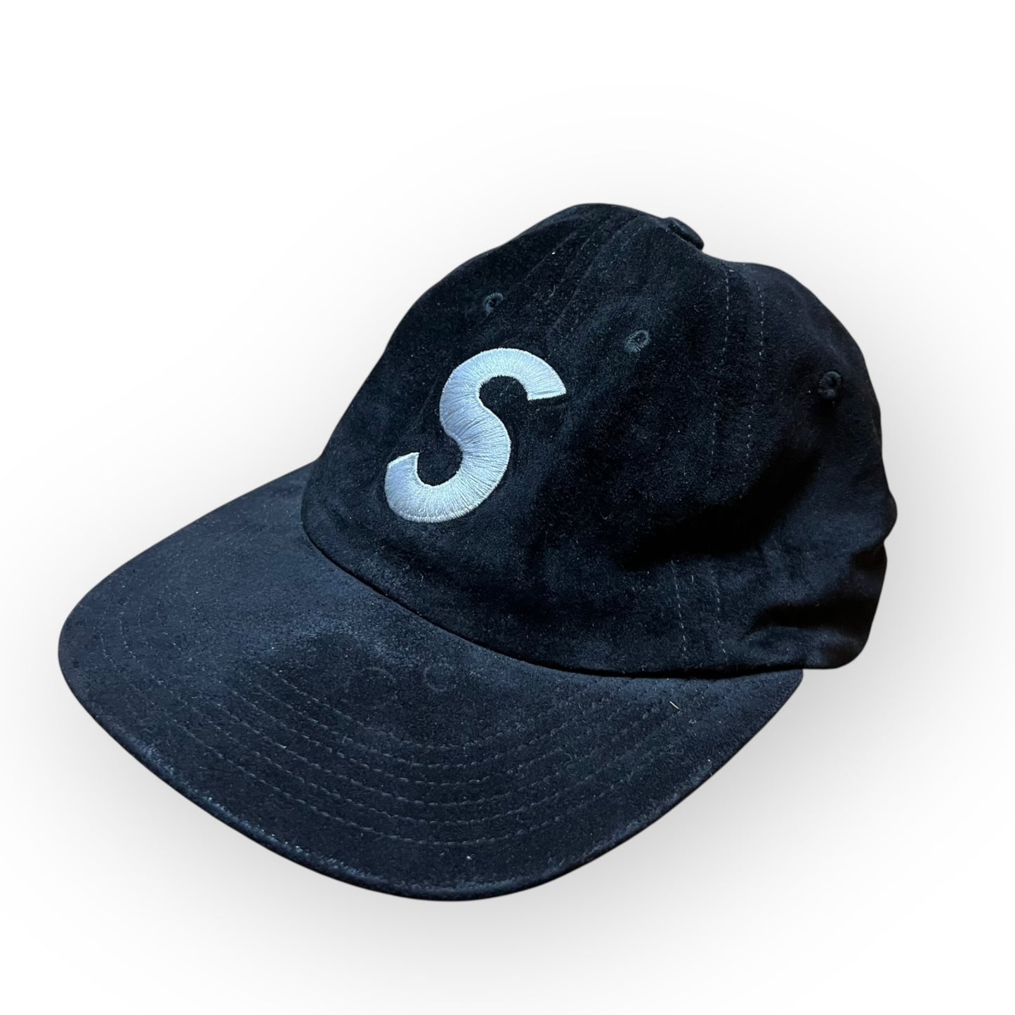 Supreme S Logo 6-Panel 2016 Embroidered Soft Velour Suede Pigment
