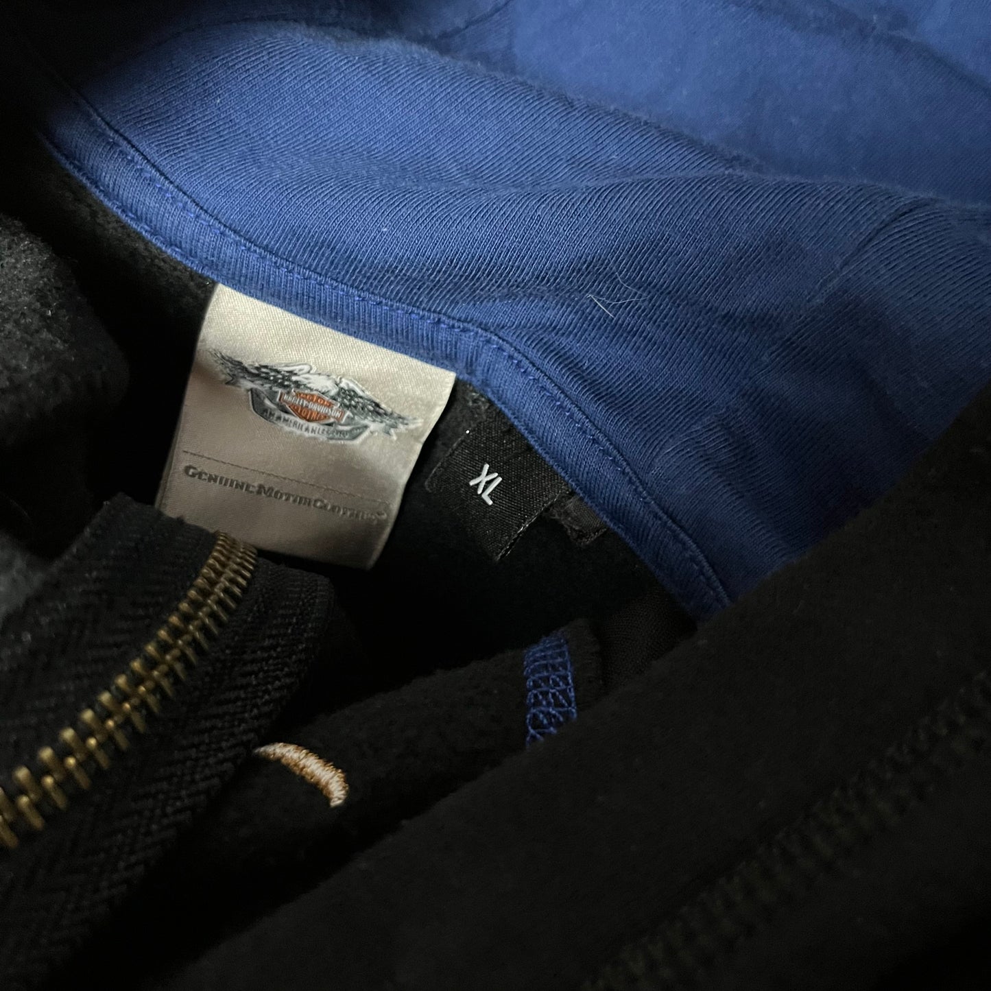 Harley Davidson "115 Years Eagle" Y2K Graphic Zip-Up Hoodie (Дамско)