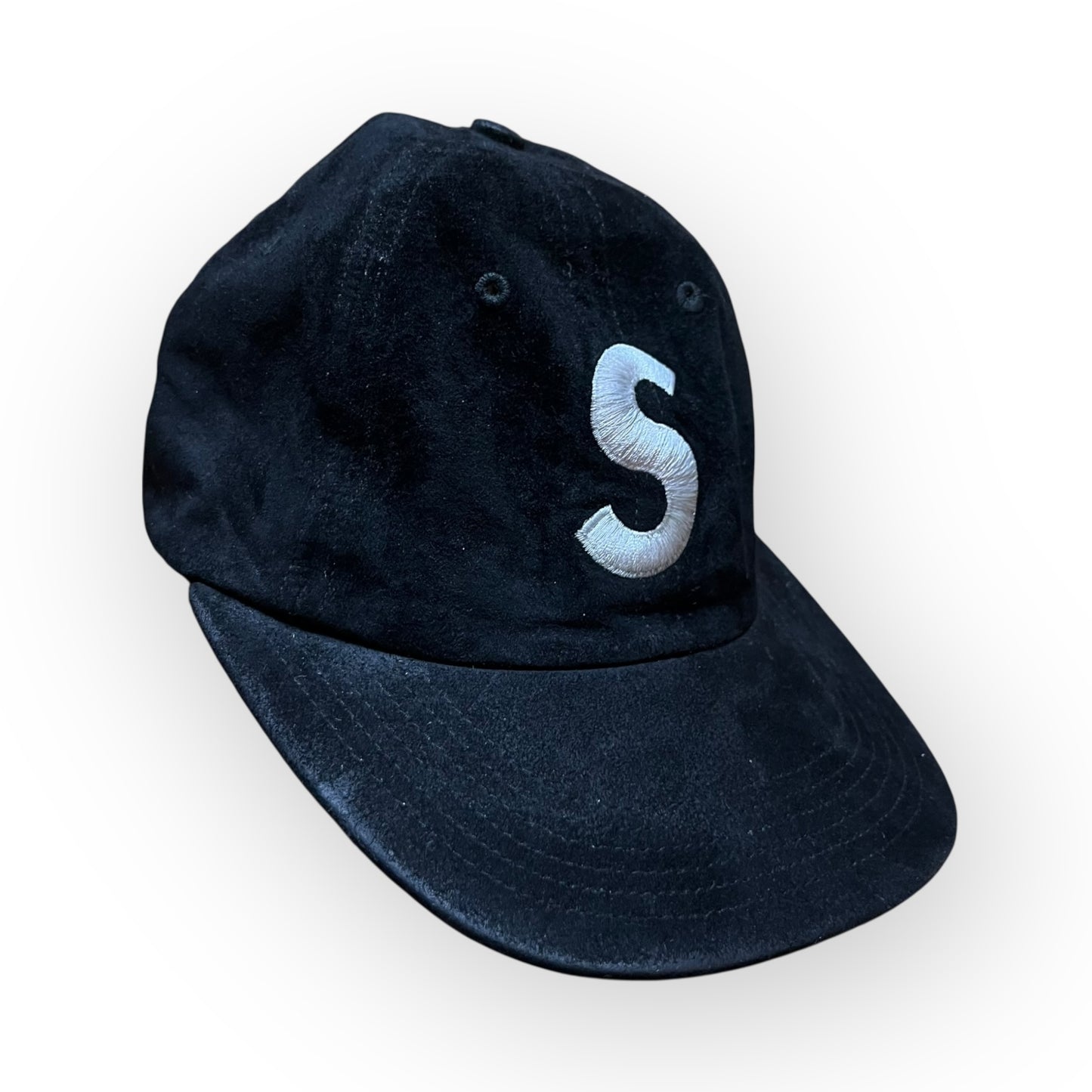 Supreme S Logo 6-Panel 2016 Embroidered Soft Velour Suede Pigment