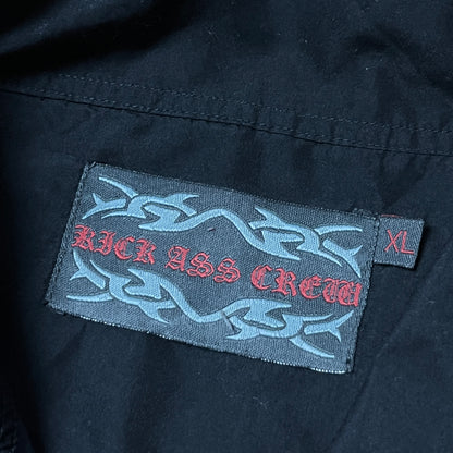Kick Ass Crew Vintage 2000's Y2K Button Up Graphic Shirt