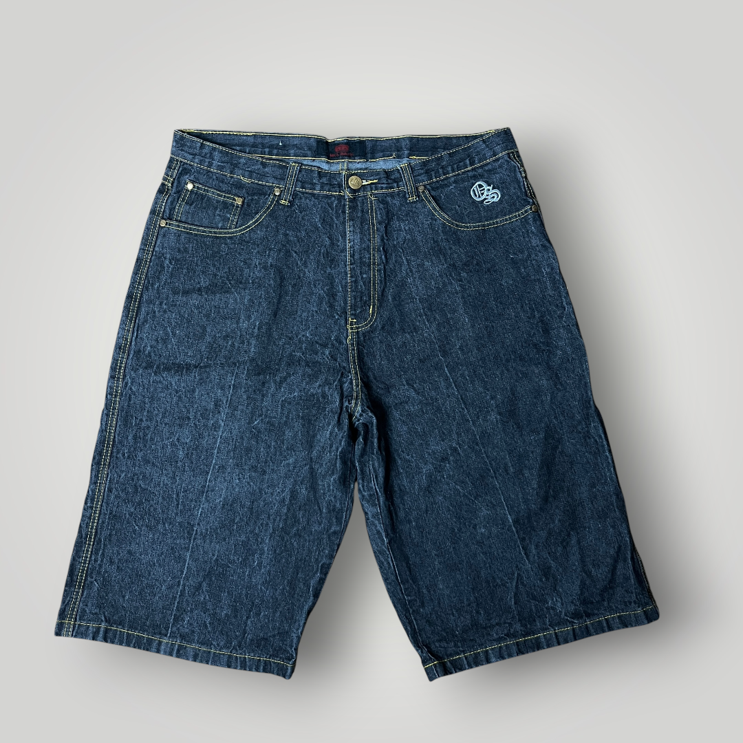 Old Skool Y2K Embroidered Hip-Hop Graphic Baggy Jorts