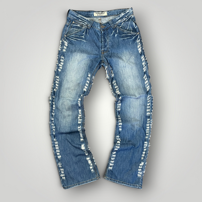 Kabeen Vintage 2000's Y2K Distressed Stacked Fit Heavy Cotton Jeans