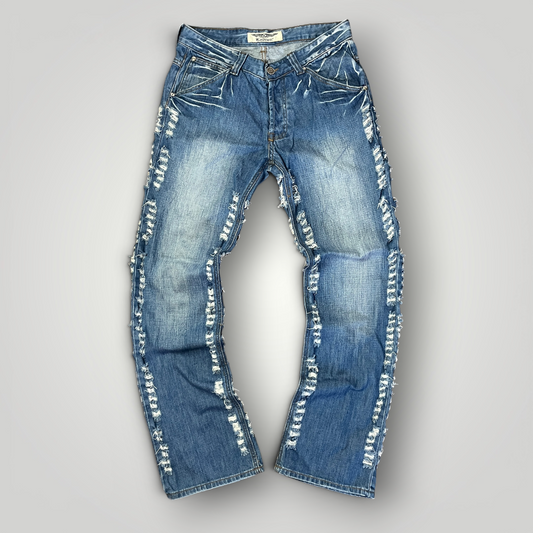 Kabeen Vintage 2000's Y2K Distressed Stacked Fit Heavy Cotton Jeans