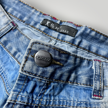Kosmo Lupo Vintage 2000's Y2K Biker Double Waist Jeans