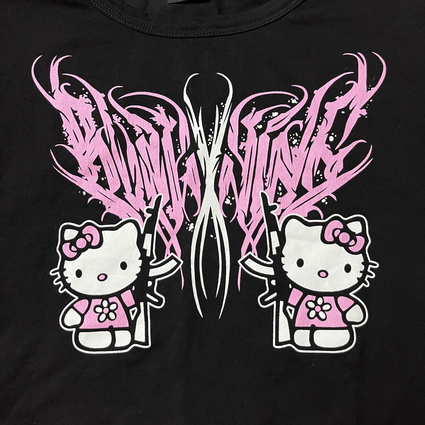 Hello Kitty Y2K Goth Graphic Top (Дамско)