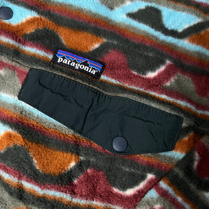Patagonia Striped Sediment Hills Wave Pattern Synchilla Sweater Pullover Snap Fleece !RARE!