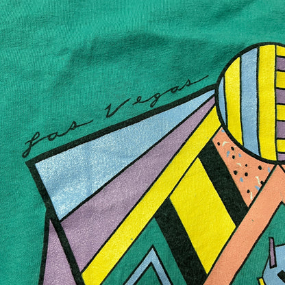Suttons "Las Vegas" Vintage 90's Heavy Cotton USA MADE Abstract Graphic T-Shirt !SINGLE STITCH!