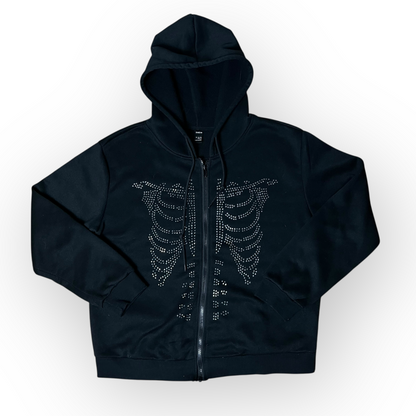 Shein Y2K Rhinestone Zip-Up Hoodie (Дамско)