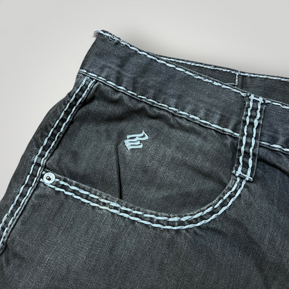 Rocawear Vintage 2000's Y2K Hip-Hoo Thick Stitch Denim Shorts