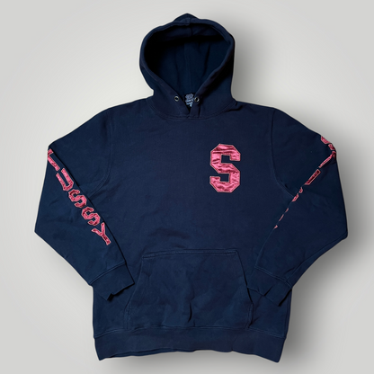 Stussy Vintage 1998/2002 Collegiate "S" Sleeve Spellout Heavy Cotton Y2K Skater Hoodie