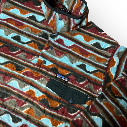 Patagonia Striped Sediment Hills Wave Pattern Synchilla Sweater Pullover Snap Fleece !RARE!