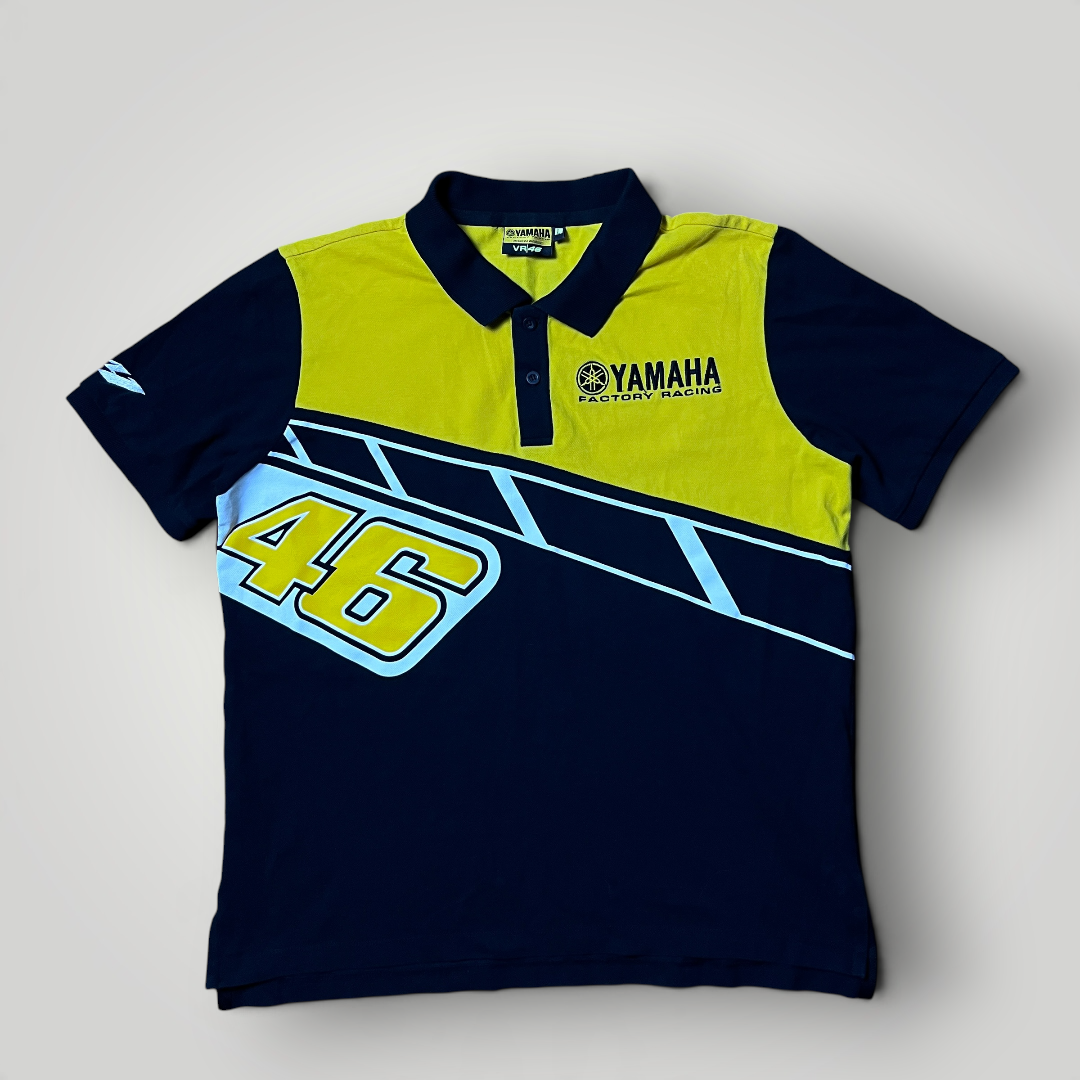 VR46 Vintage 2010's Y2K Valentino Rossi Yamaha Racing Polo T-Shirt