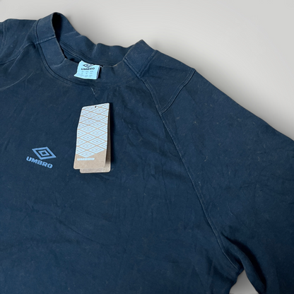Umbro Bleach Faded Wash Center Logo Oversized Y2K Hip-Hop Heavy Cotton Boxy T-Shirt