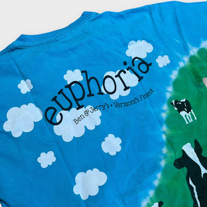 Vintage Ben And Jerry’s Ice Cream Tie Dye Heavy Cotton Graphic T-Shirt !RARE!