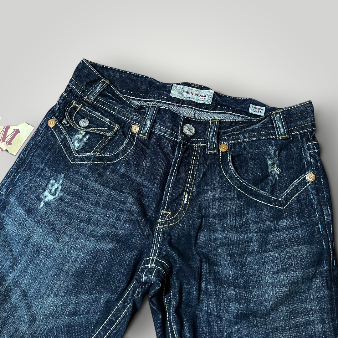 MEK Denim Vintage 2000's Y2K  Distressed Bootcut Jeans