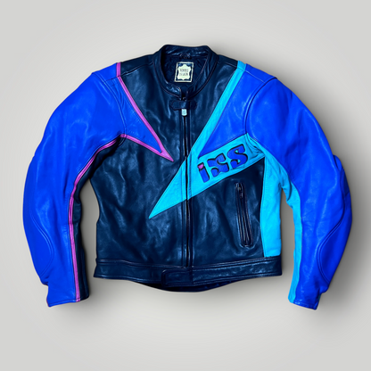 IXS Vaporwave Cafe Racing 1980's Vintage Moto Leather Biker Jacket