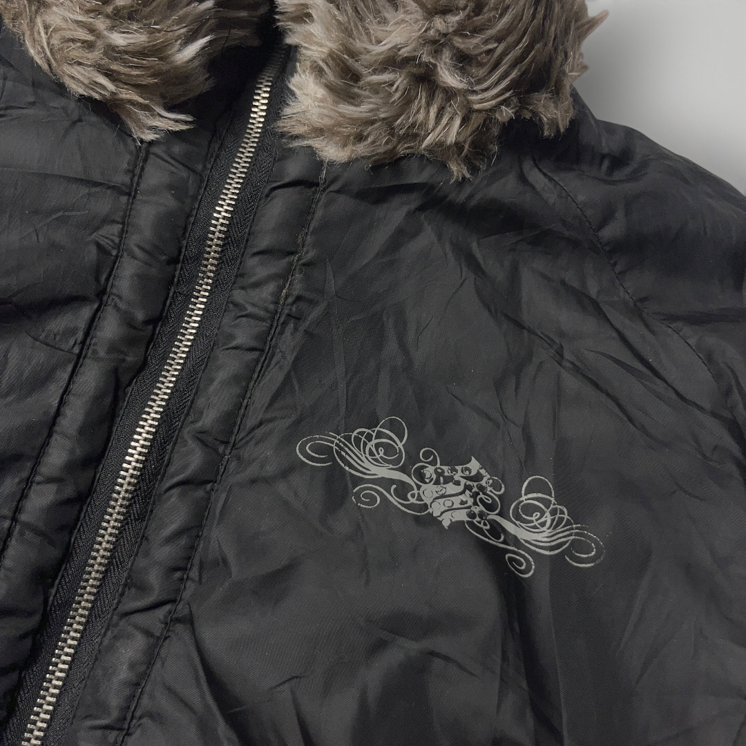 Rocawear Vintage 2000's Y2K Reversible Faux Fur Jacket (Дамско)