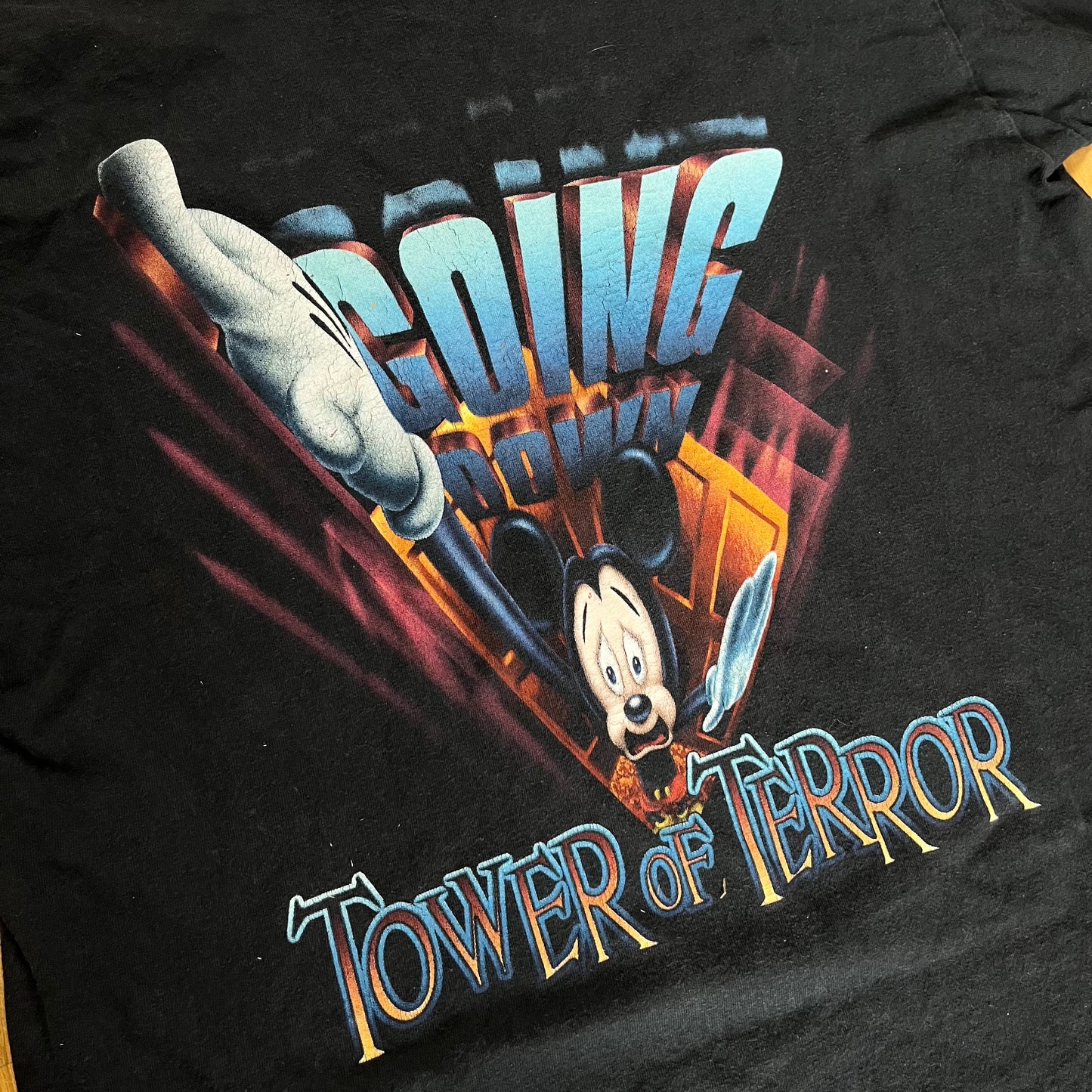Vintage 90’s Disney “Tower Of Terror” Mickey Mouse Heavy Cotton T-Shirt !RARE!
