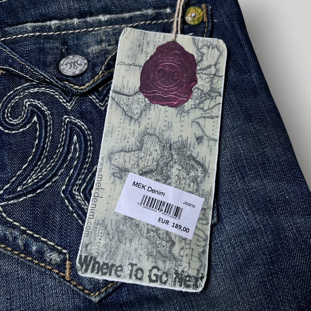 MEK Denim Vintage 2000's Y2K  Distressed Bootcut Jeans
