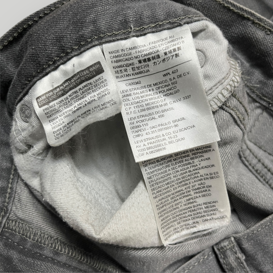 LEVI'S 514 Loose Straight Fit Grey Jeans (2012)