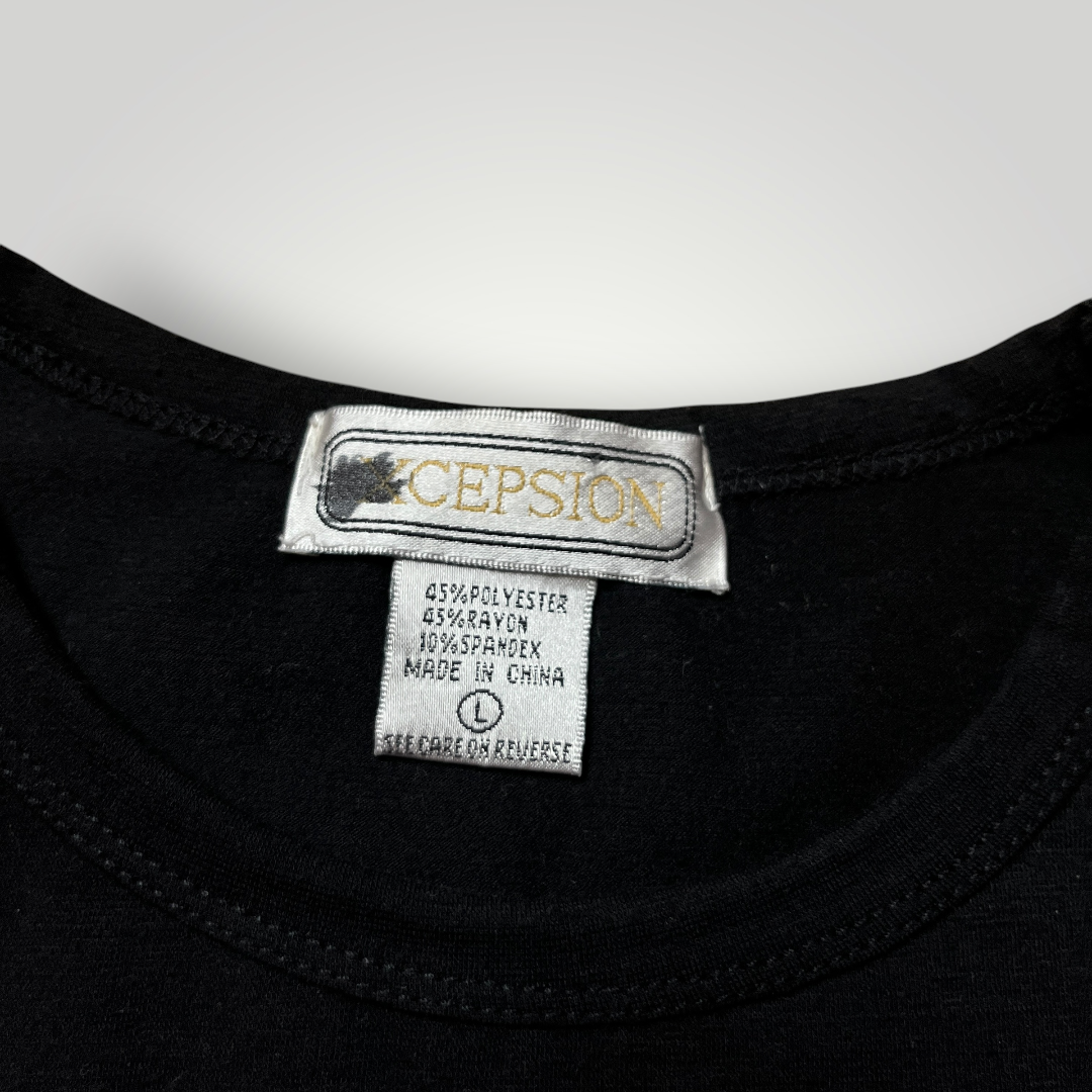 Xcepsion Vintage 2000's Y2K Studded Rhinestud Graphic Tank Top (Дамско)