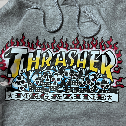 Thrasher "Krak Skulls" Tubular Knit Boxy Graphic Skater Hoodie