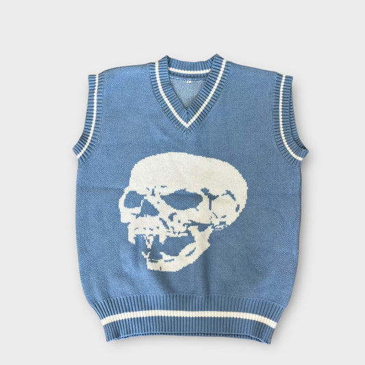 Y2K Graphic Skull Sleevless Sweater