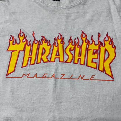 Thrasher "Flame Logo" Heavy Cotton Tubular Knit Graphic Skater T-Shirt