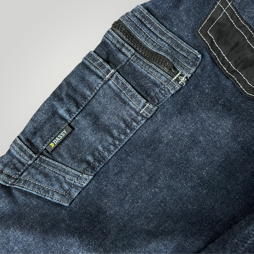 Dassy Heavy Cotton Embroidered Hip-Hop Work Cargo Jeans