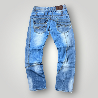 Kosmo Lupo Vintage 2000's Y2K Biker Double Waist Jeans