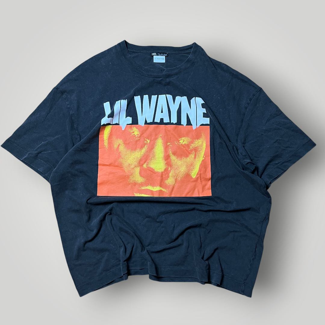 Lil Wayne x ZARA 2023 Oversized Graphic Fade Wash T-Shirt
