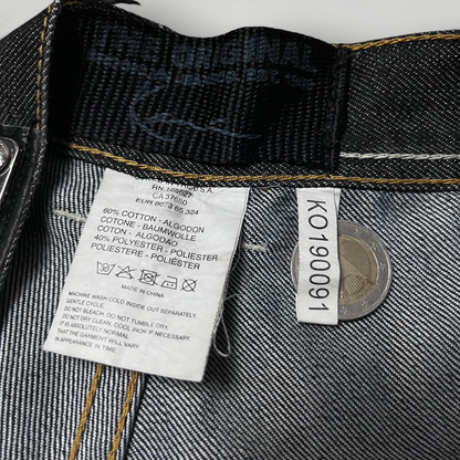 Karl Kani Vintage 2000's "Double Pocket" Wave Stitch Heavy Cotton Y2K Hip-Hop Denim Jorts